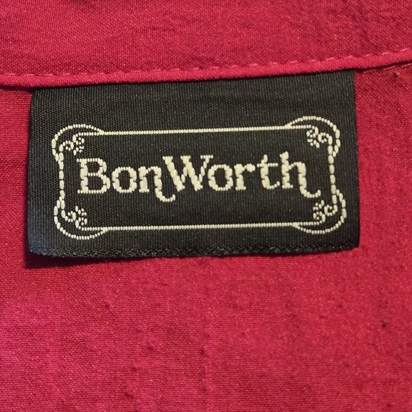 BonWorth Fuchsia Pullover Blouse Women’s L/XL – Purple Embroidery Collar & Hem - Picture 8 of 12